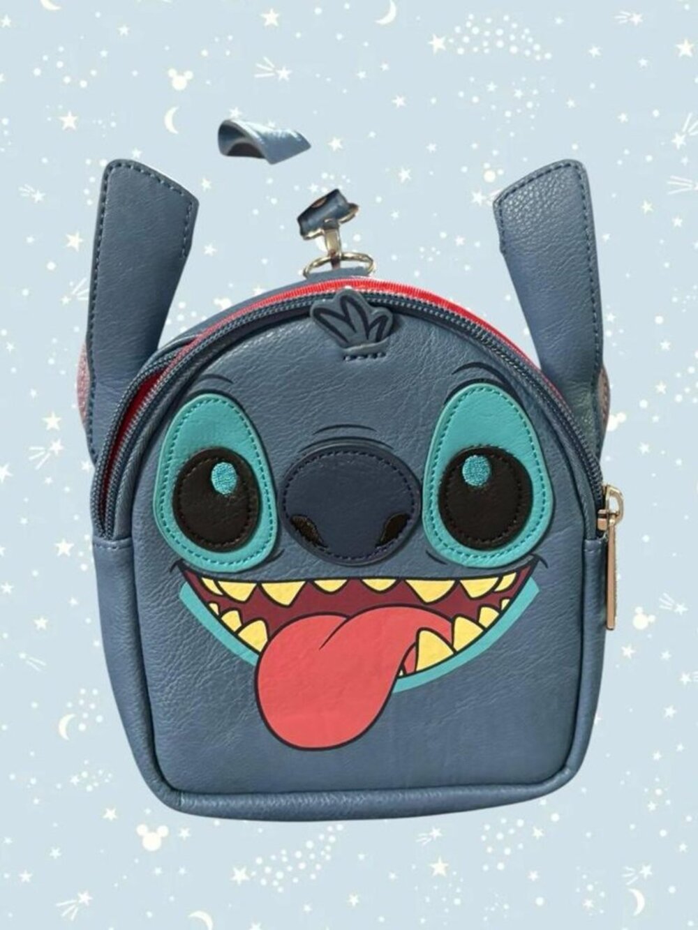 EUC Loungefly Disney Parks Stitch mini backpack wristlet belt bag